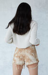 Sand Tie Dye High Waisted Denim Festival Shorts Sand Tie Dye High Waisted Denim Festival Shorts image number null