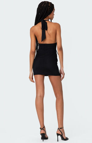 Knotted Mesh and Lace Mini Dress image number 5