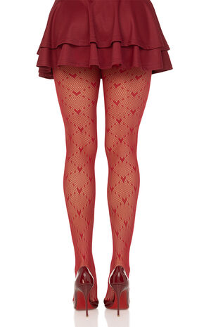 Valentina Heart Fishnet Tights image number 2