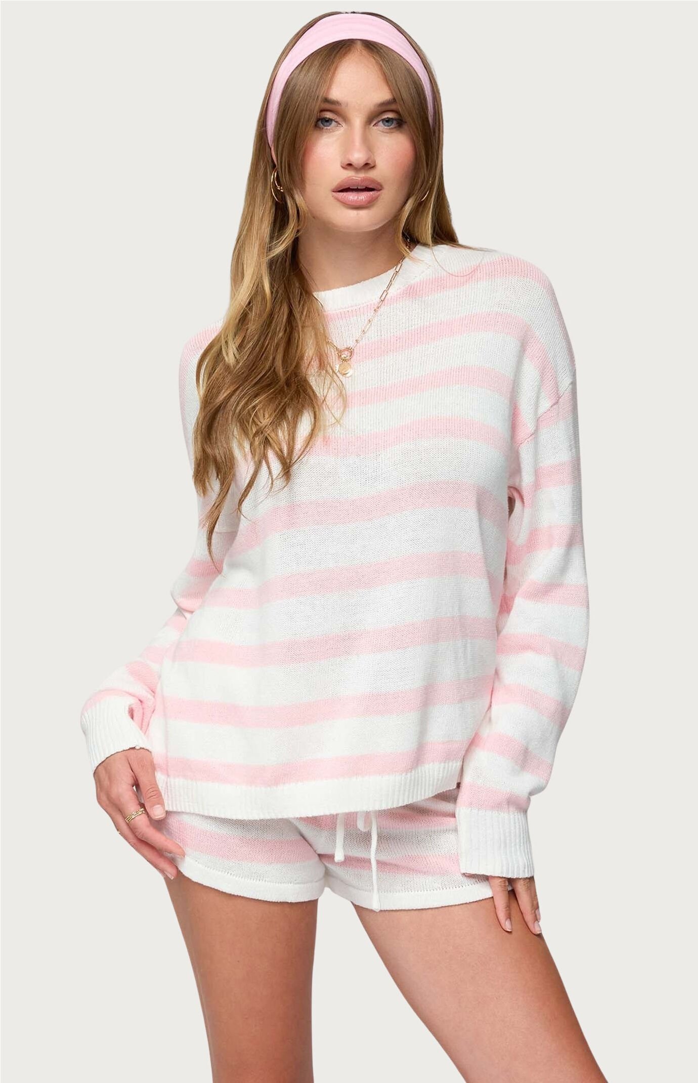 Edikted Amaris Oversized Striped Knit Sweater