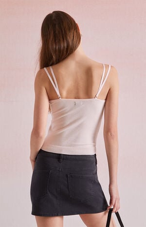 Frankie Button Up Sweater Tank Top image number 3