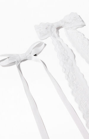 4 Pack Lace & Grosgrain Barrettes image number 2