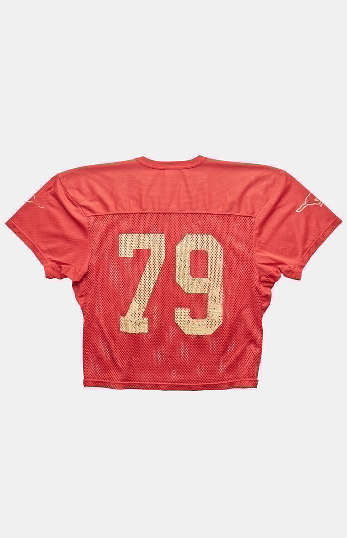 PS VINTAGE 2000s Mesh Jersey V-Neck Graphic Top