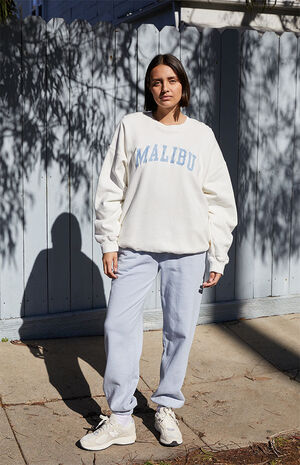White Malibu Crew Neck Sweatshirt image number 4