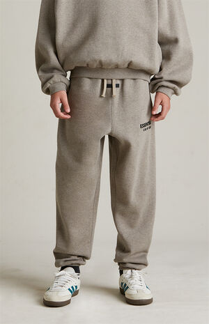 Kids Heather Grey Fleece Sweatpants image number 3