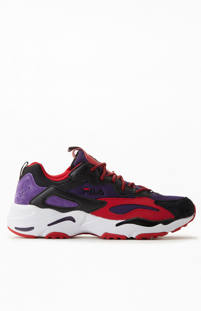 White & Burgundy Ray Tracer Shoes