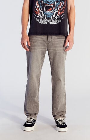 Stretch Gray Straight Jeans
