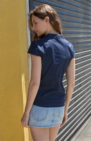 Polka Dot Rue Collared Top image number 3