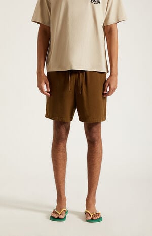 Brown&nbsp;Linen&nbsp;Shorts image number 3