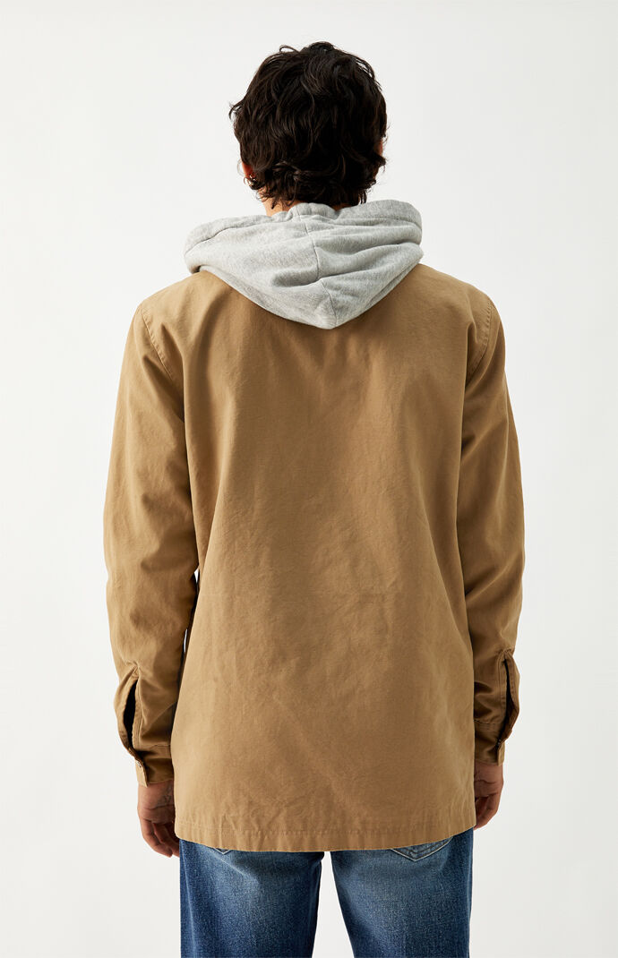 Tan Hooded Shacket