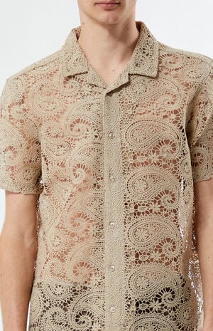 Lace Paisley Woven Camp Shirt image number 2