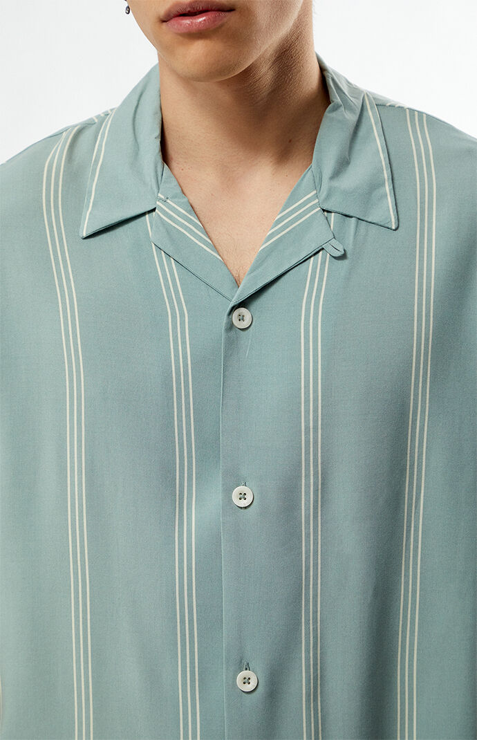 Pacsun Sage Striped Oversized Camp Shirt