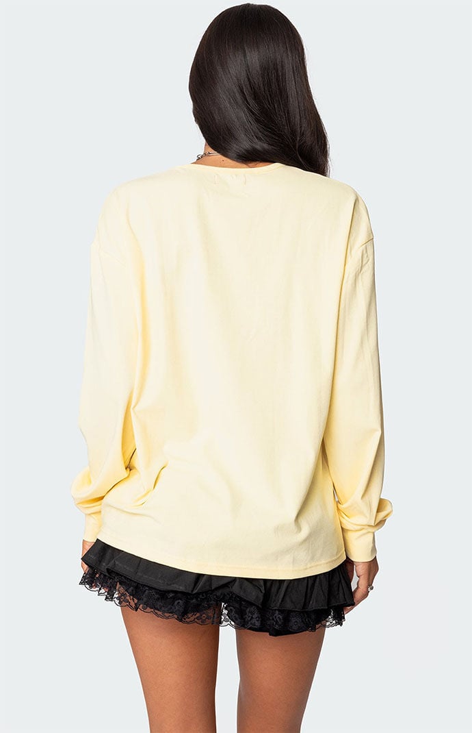 sunnydayjp58！ Edikted Honeybee Oversized Long Sleeve T-Shirt | Pacsun