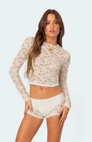 Estella Sheer Lace Top image number 1