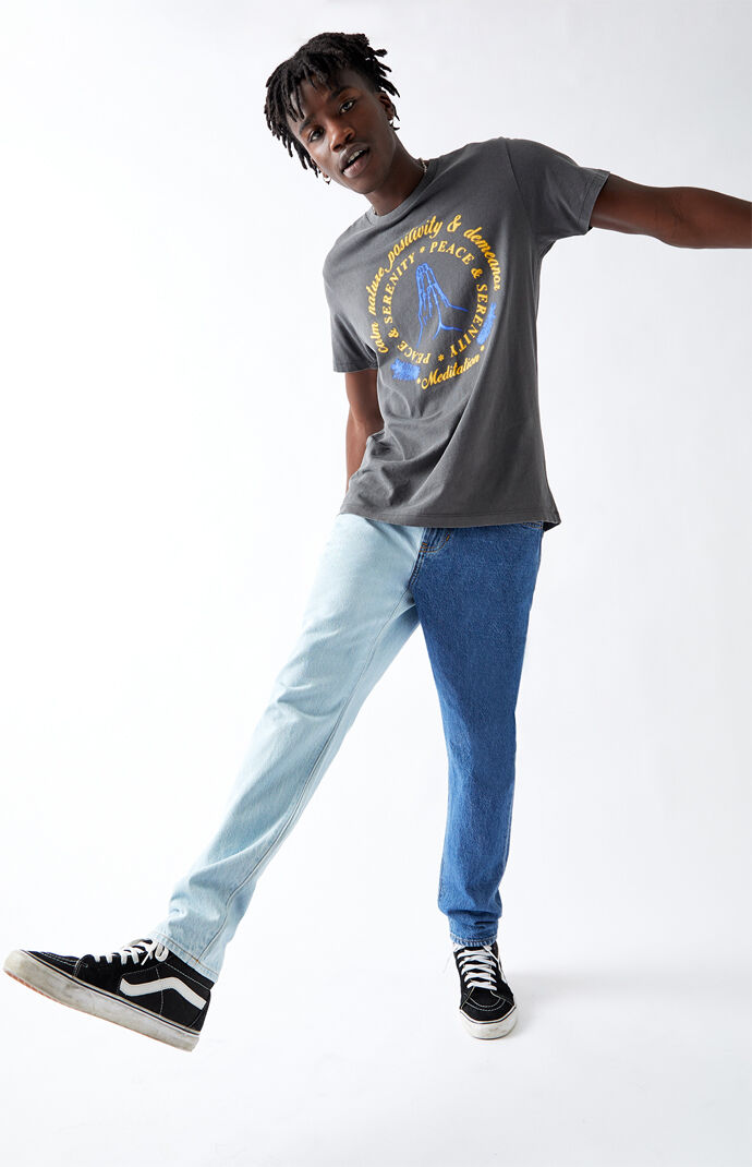 Dual Panel Slim Taper Jeans