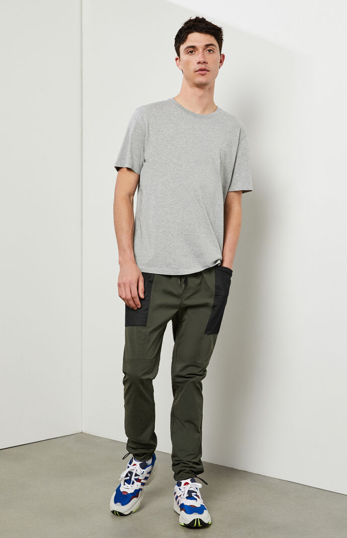 Utility Green Slim Nylon Cargo Pants