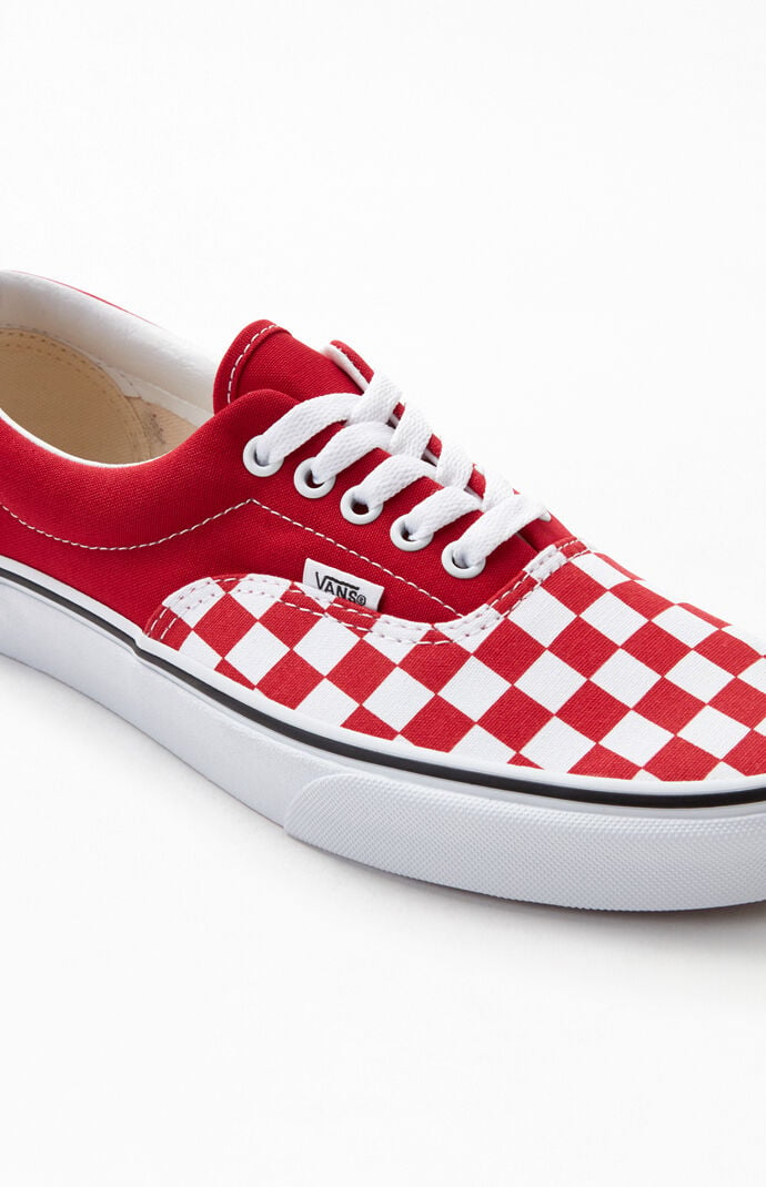 all red checkered vans