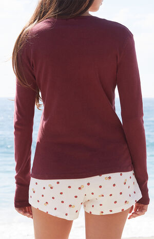 Burgundy Ainsley Long Sleeve Top image number 4
