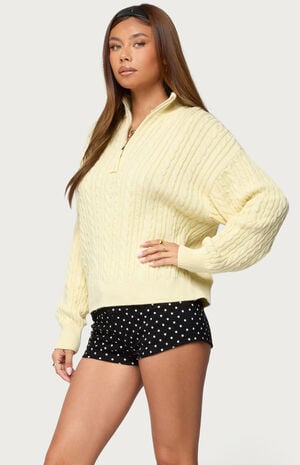 Sarie Cable Knit Quarter Zip Sweater image number 2