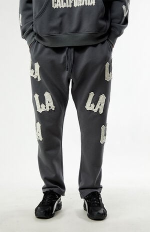 LA Applique Fleece Straight Leg Sweatpants image number 2