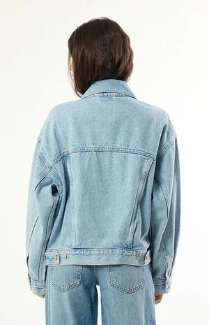 Women's '90s Jean Trucker Jacket - Abraided Art image number 4
