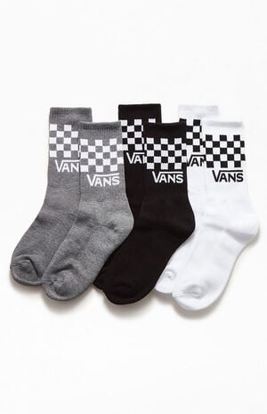 Kids 3 Pack Classic Check Crew Socks image number 1