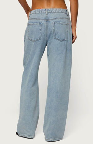 Dalina Washed Low Rise Baggy Jeans image number 3