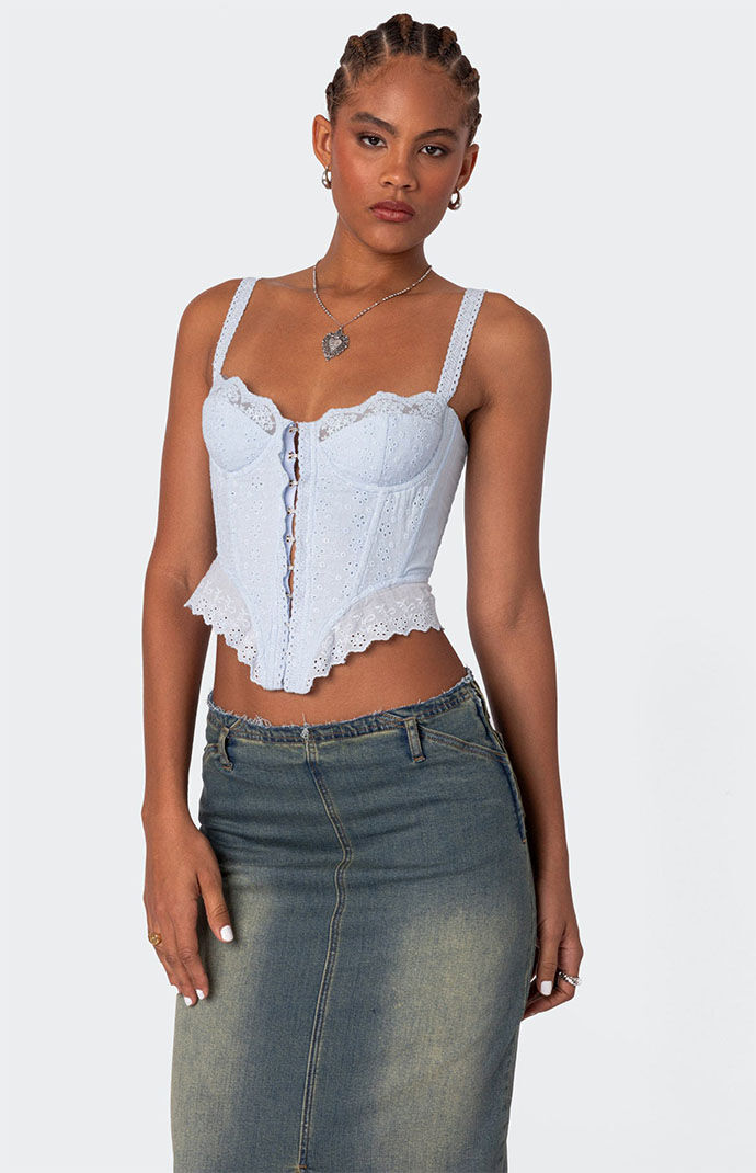 Edikted Asteria Eyelet Corset | PacSun