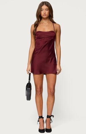 Nalah Satin Effect Mini Dress image number 4