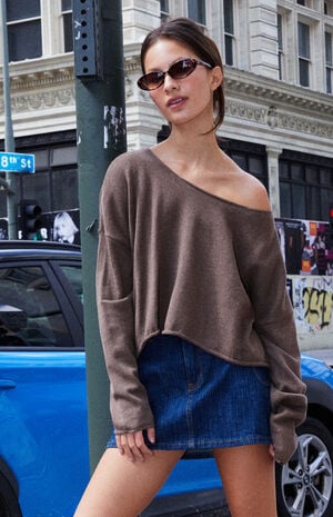 Brown Cameron Cropped Sweater image number 2