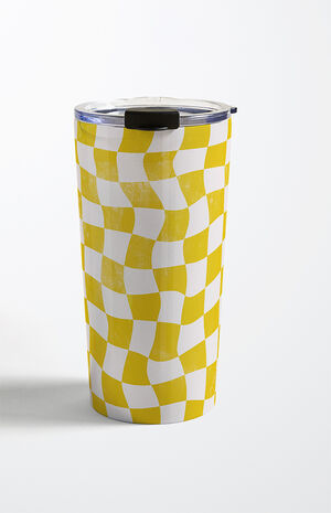 Avenie Warped Checkerboard Travel Mug image number 1