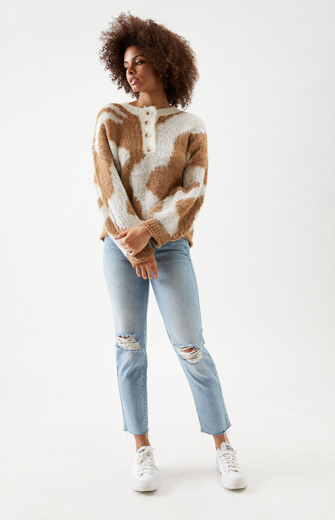 Button Down Pattern Sweater