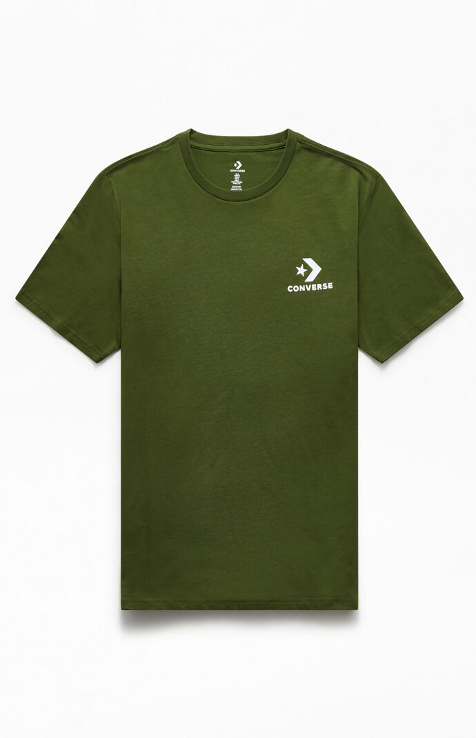 Olive Left Chest Star Chevron T-Shirt