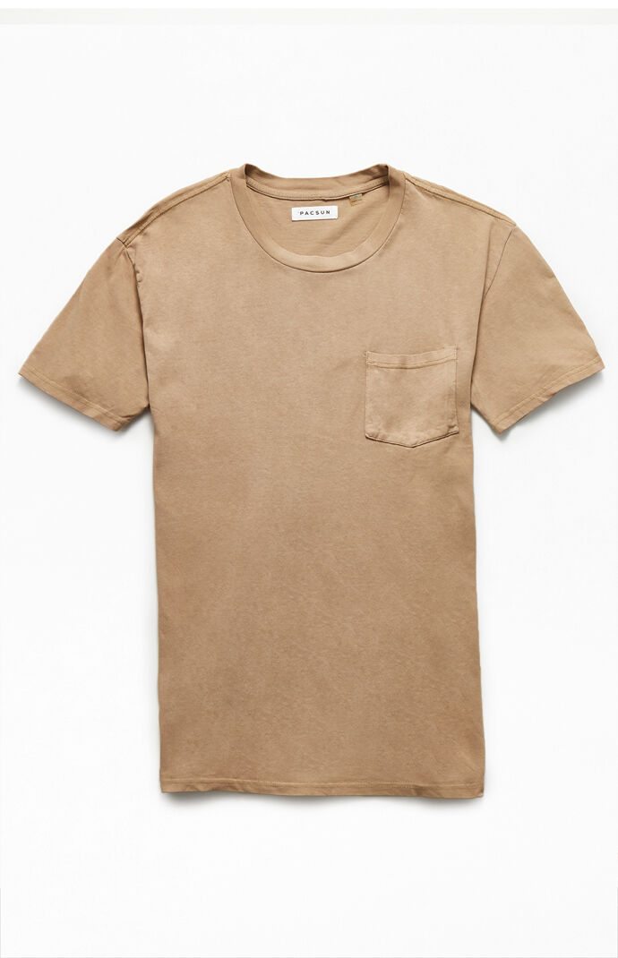 Tan Vintage Wash Pocket T-Shirt