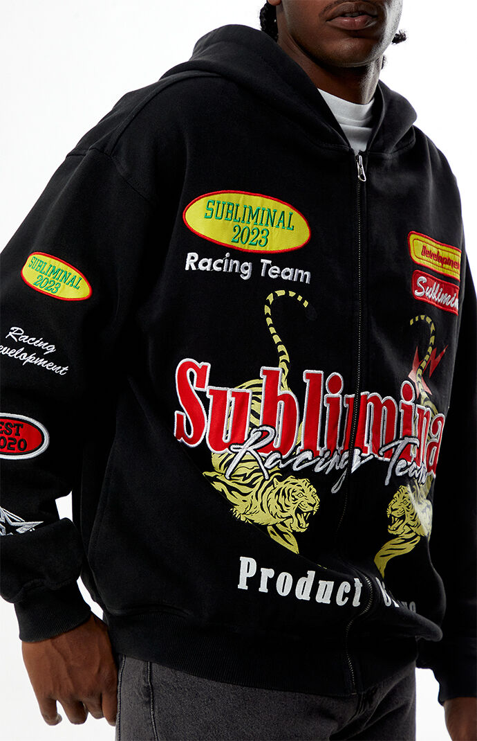 Pacsun Subliminal Racing Full Zip Hoodie
