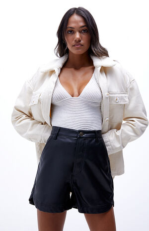 Lita Vegan Leather Shorts Lita Vegan Leather Shorts image number null
