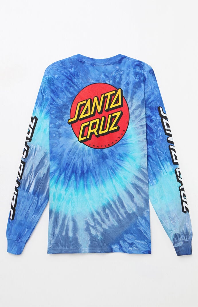 Santa Cruz Classic Dot Tie Dye Long Sleeve T Shirt Pacsun Black suede toe and heel with tie dye treatment throughout sidewalls. santa cruz