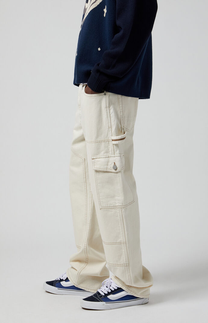 PacSun Cream Cowboy Baggy Cargo Jeans
