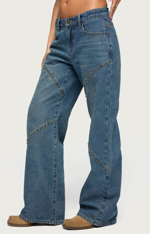 Charla Stud Low Rise Baggy Jeans image number 2
