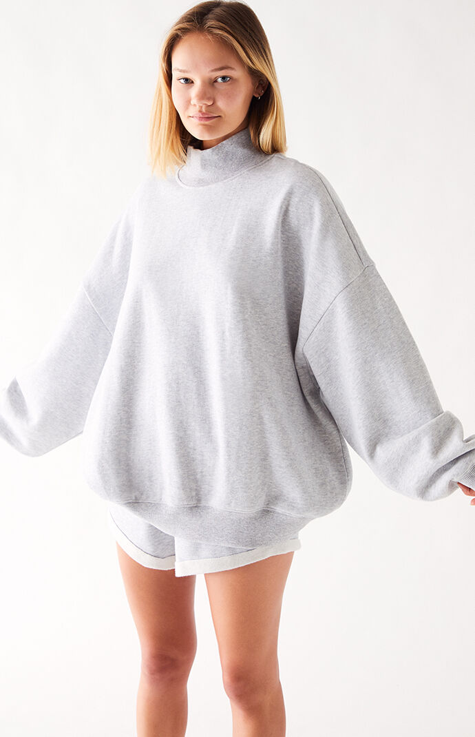 oversized mock neck sweatshirt