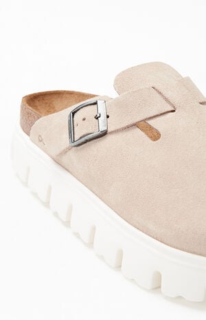 Women's Suede Boston Chunky Clog Warm Sand image number 6