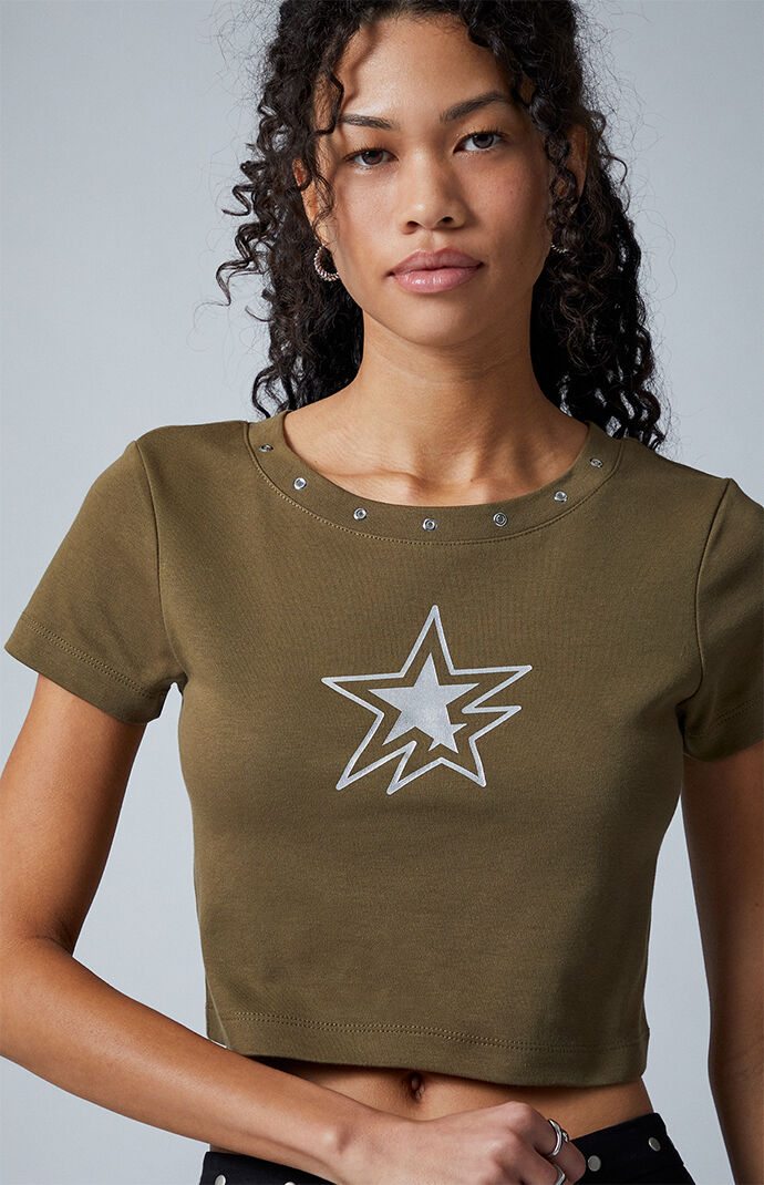 Third Charm Metallic Star Grommet Baby T-Shirt | Pacsun