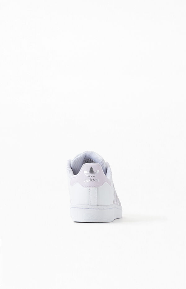 adidas Women's Superstar White & Purple Shoes | Pacsun