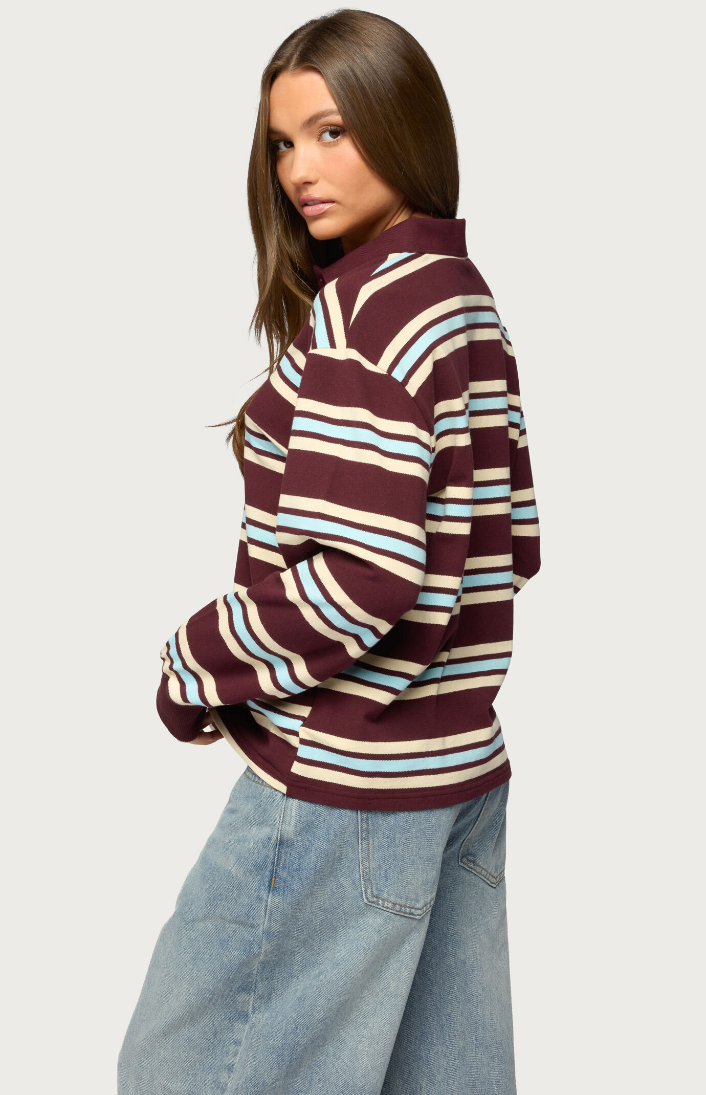 Edikted Renya Striped Rugby Shirt