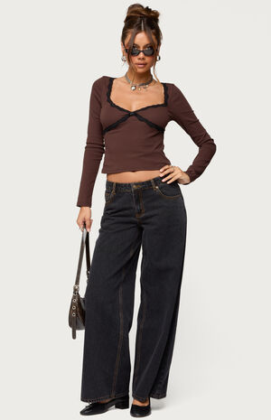 Porta Contrast Lacey Top image number 5