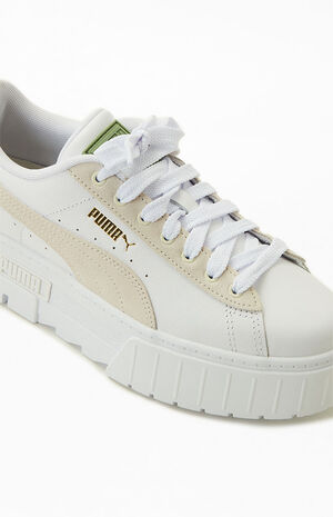 Puma Women's White u0026 Green Mayze Gentle Sneakers | PacSun