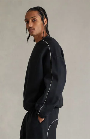 Vintage Black Active Trace Modern Crew Neck Sweatshirt image number 3