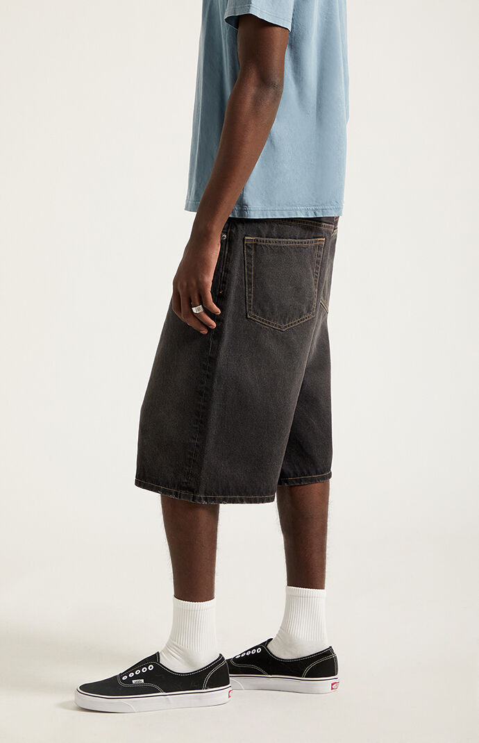 Pacsun Austin Extreme Baggy Jean Shorts Washed Black | Pacsun