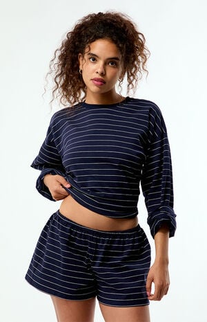 Striped Knit Pull-On Hot Shorts image number 1