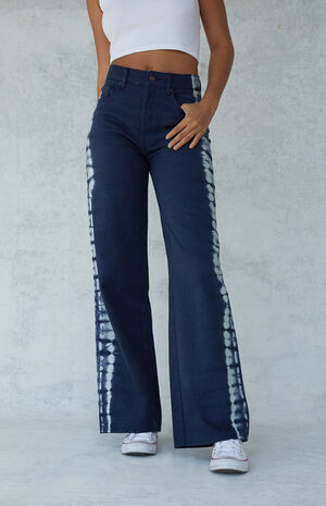Eco Navy Tie Dye High Waisted Baggy Jeans Eco Navy Tie Dye High Waisted Baggy Jeans image number null